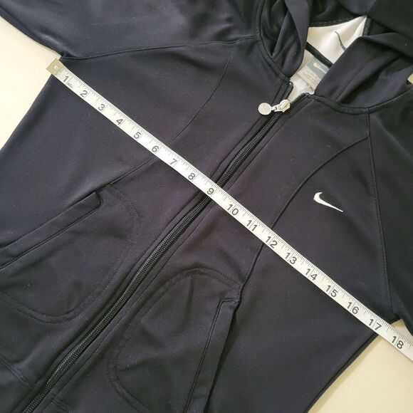 Nike Women's Black Hooded Zip-Up Long Sleeve Jacket - Picture 3 of 14